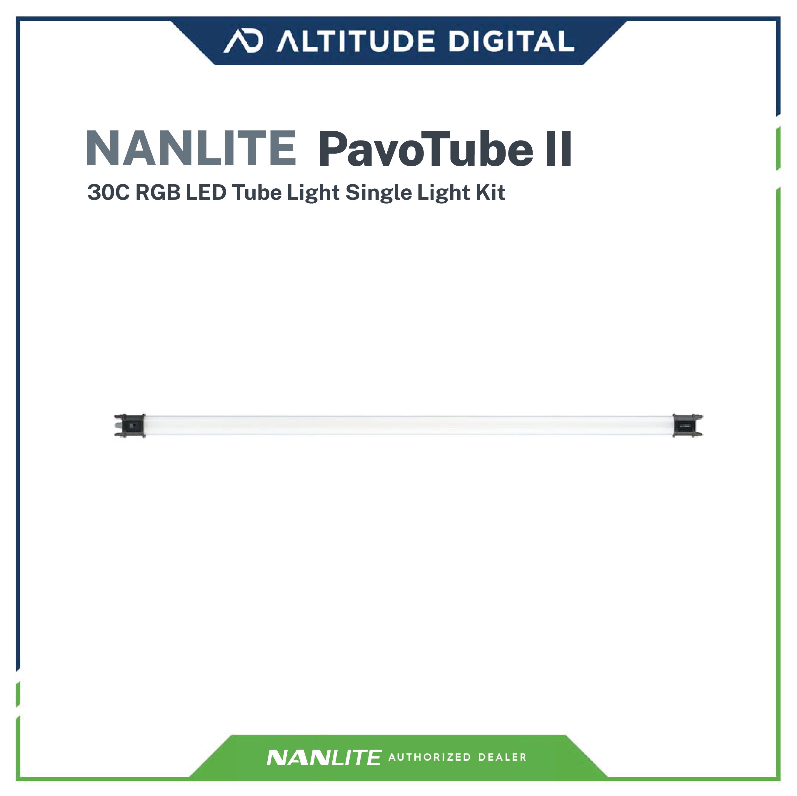 Nanlite Pavotube 30C MK2 4ft 60W RGBWW LED Tube Kit, 1-Light Kit, Bluetooth, 2.4G, DMX