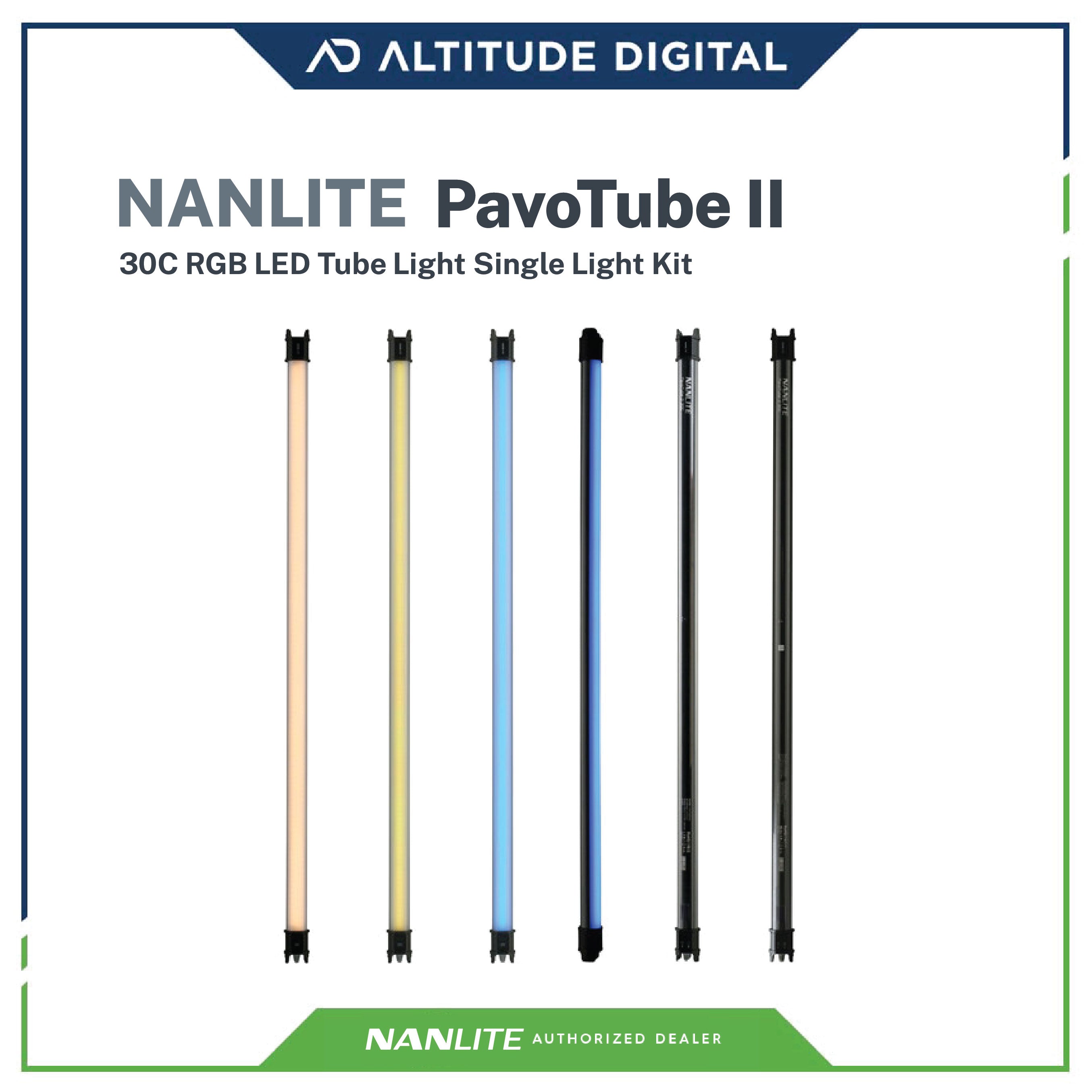 Nanlite Pavotube 30C MK2 4ft 60W RGBWW LED Tube Kit, 1-Light Kit, Bluetooth, 2.4G, DMX