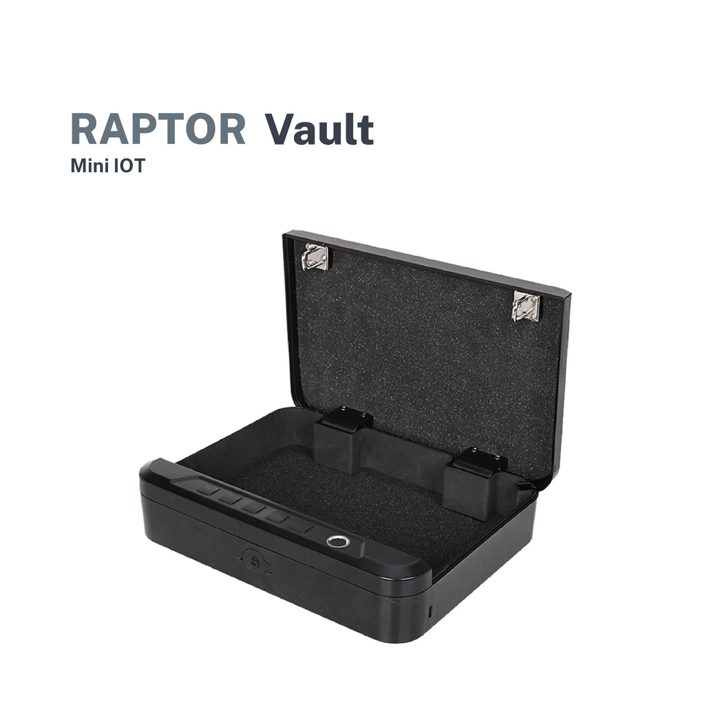 Raptor Case Vault Safe Fingerprint & Password Mini-Box (Black)