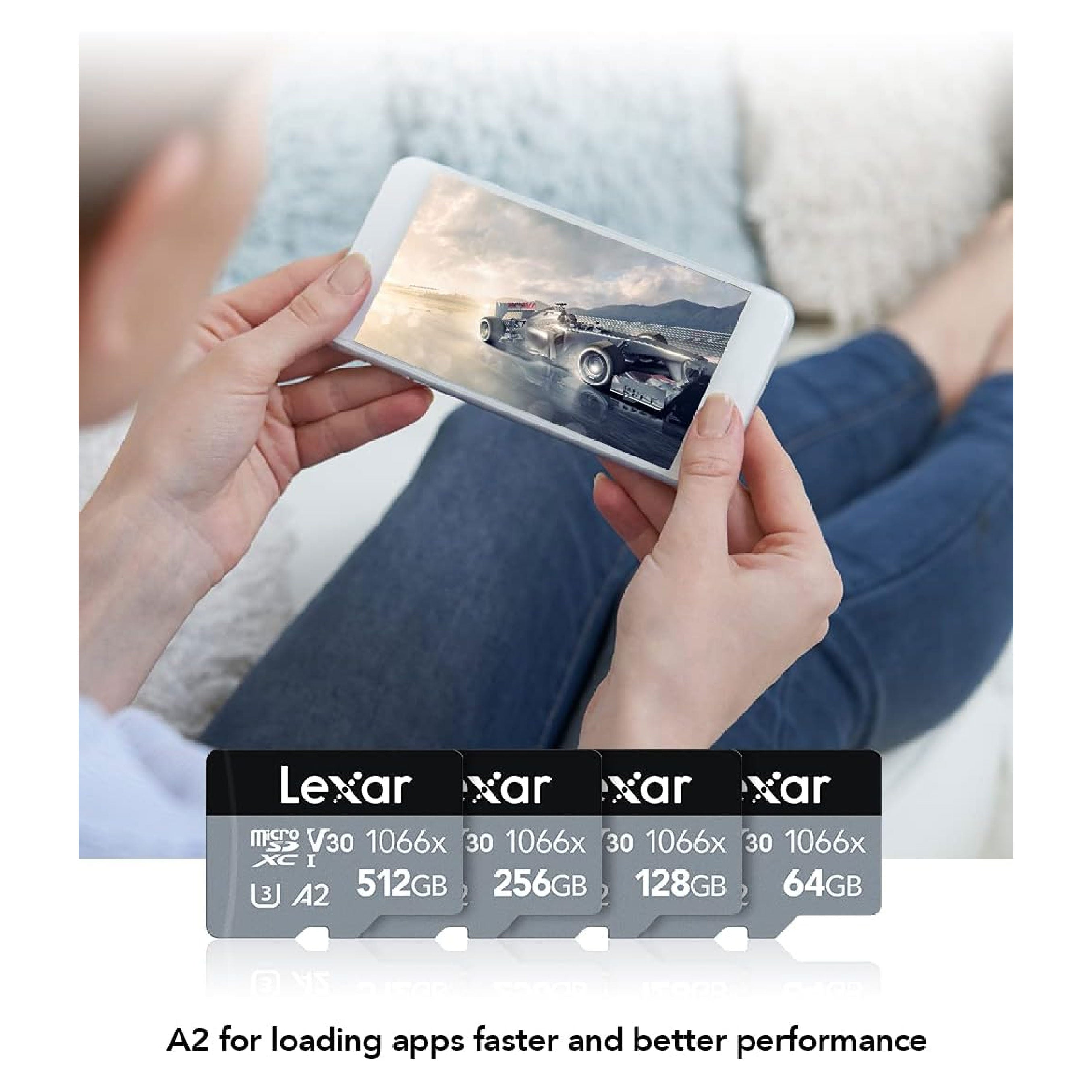 Lexar 64GB microSDXC UHS-I Professional Silver U3 V30 Card