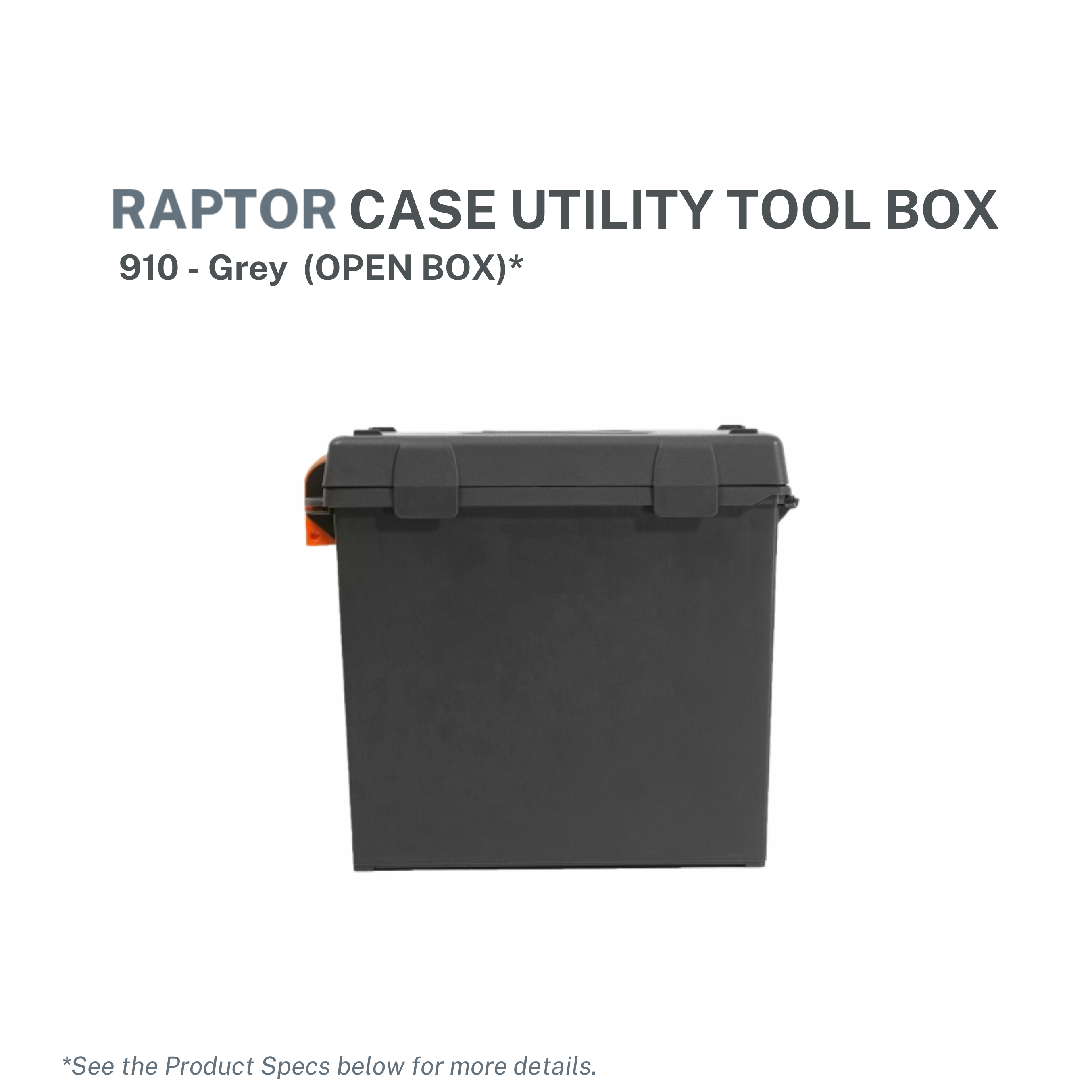 Raptor Case Utility Tool Box 910 - Grey (Open Box)