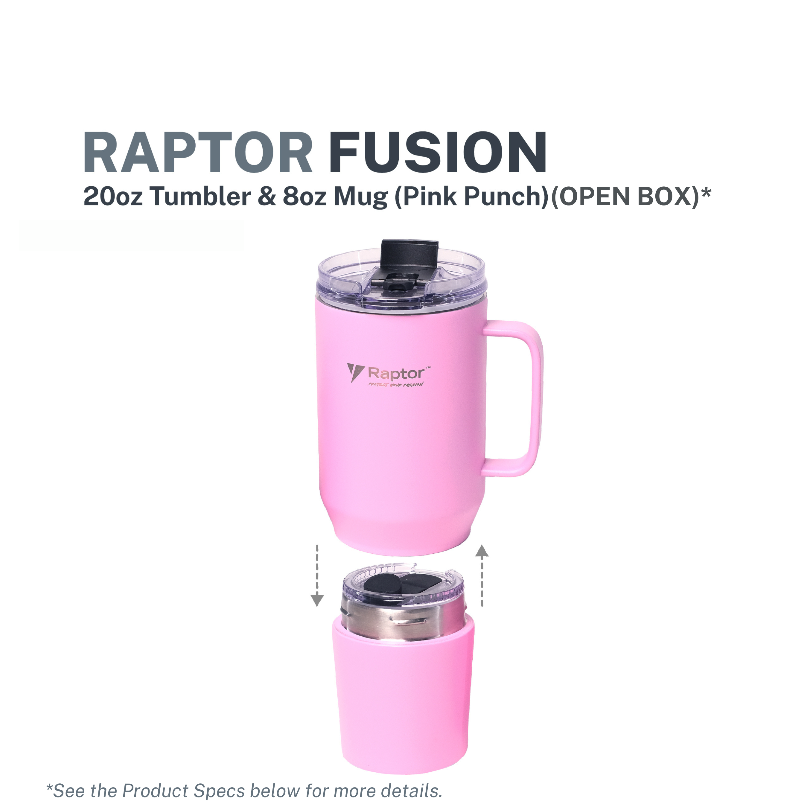 Raptor Drinkware Fusion Tumbler 28 - Pink Punch (Open Box)