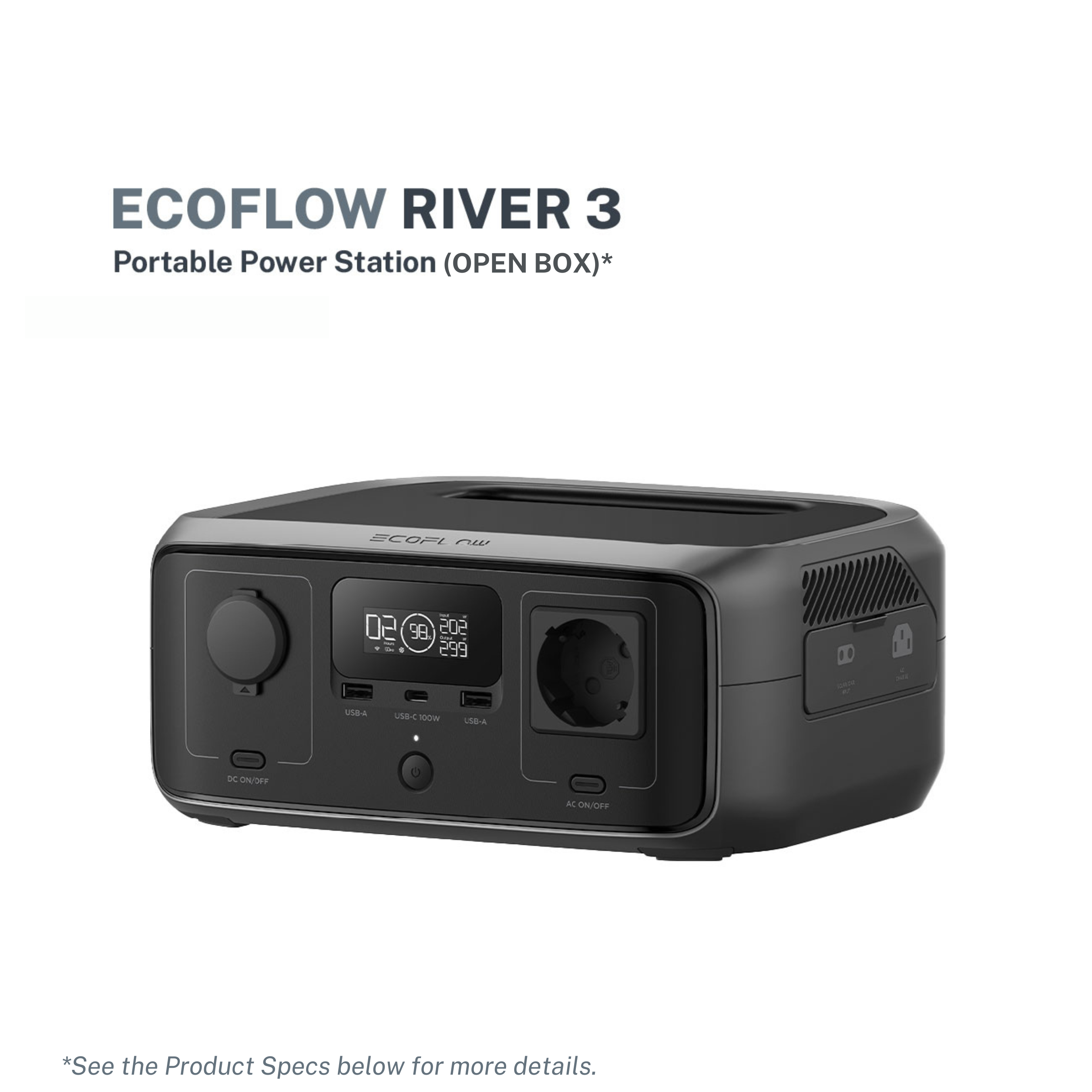 Ecoflow River 3 Portable Power Station - EU (Open Box)