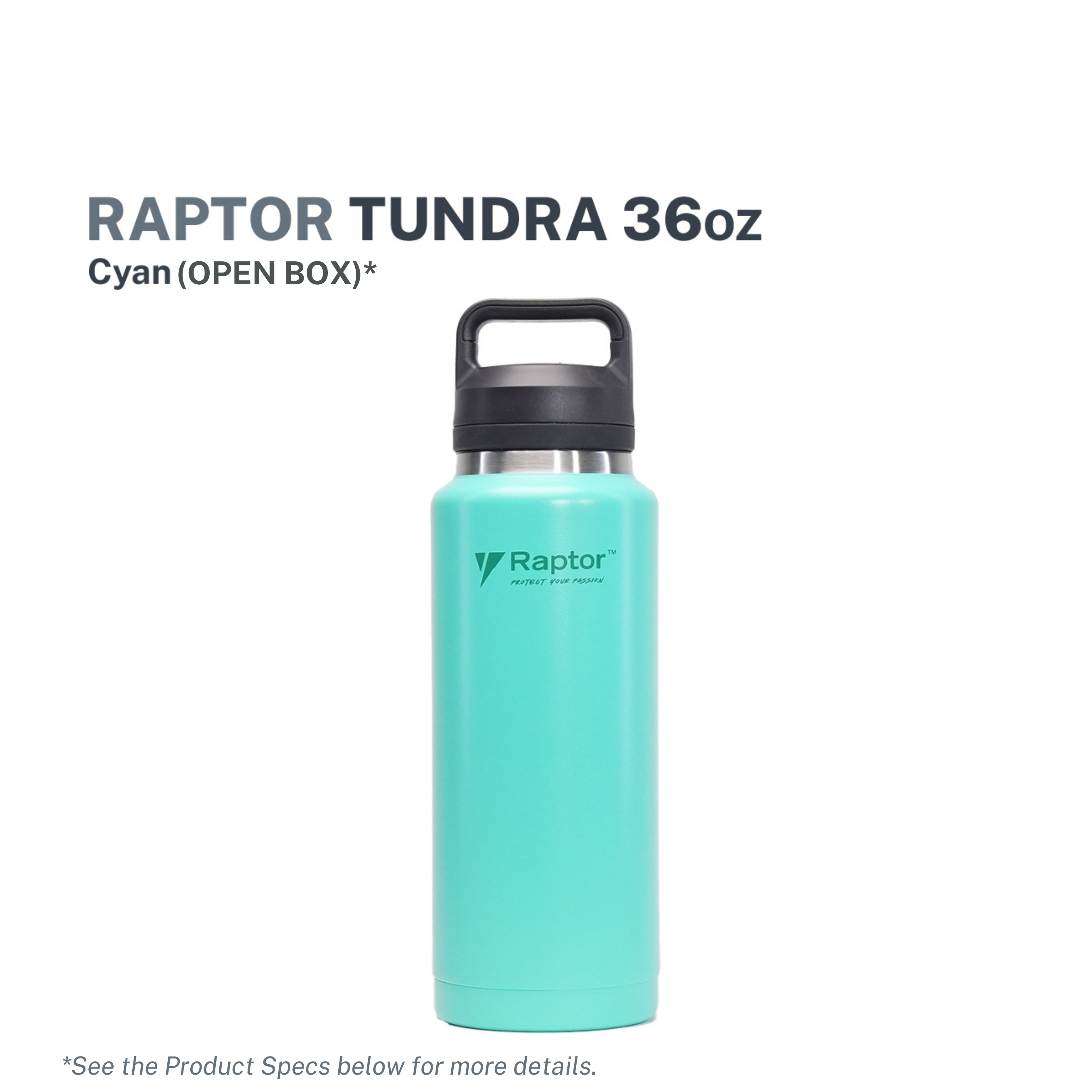 Raptor Drinkware Tundra Tumbler 36oz - Cyan (Open Box)