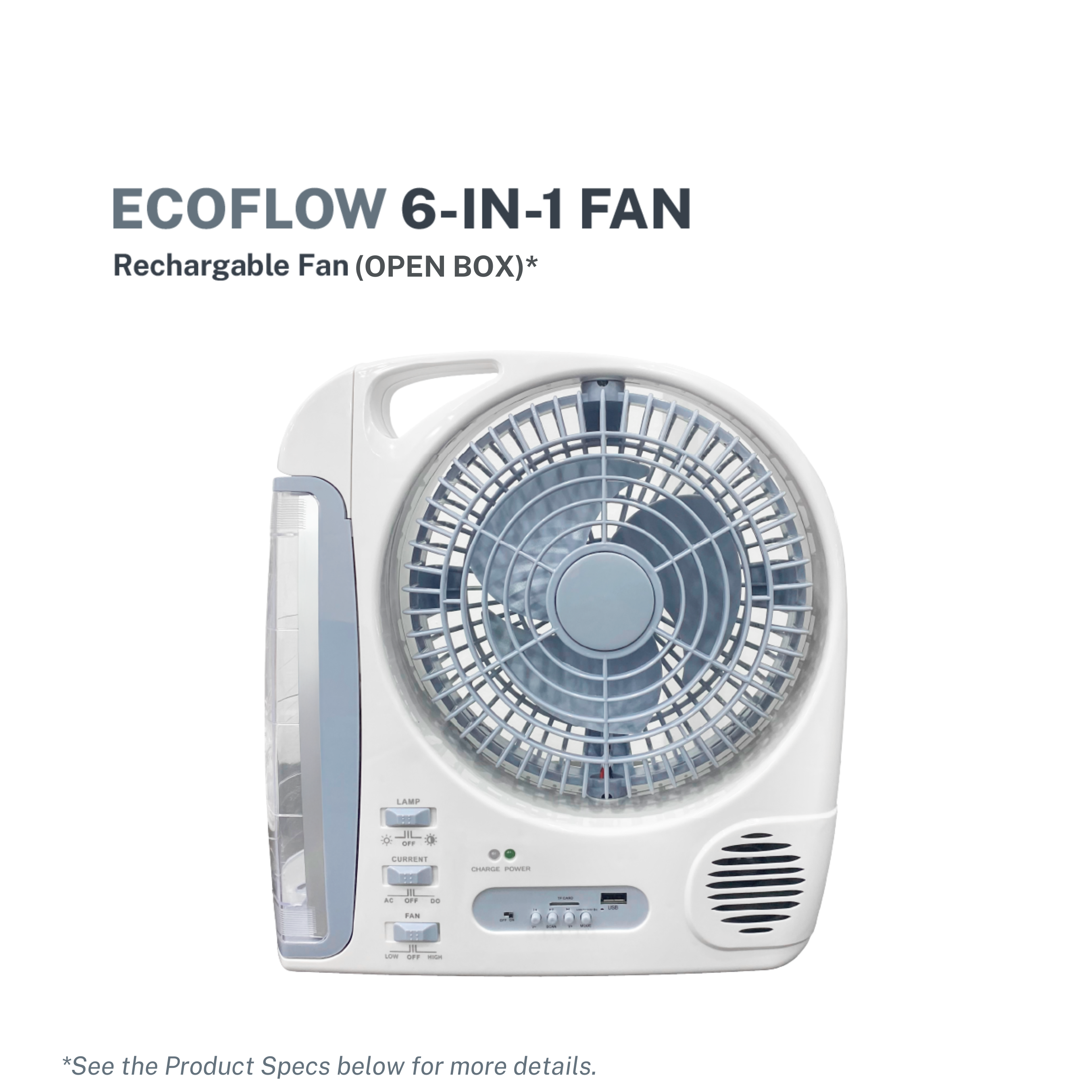 EcoFlow 6-in-1 Rechargeable Fan (Open Box)