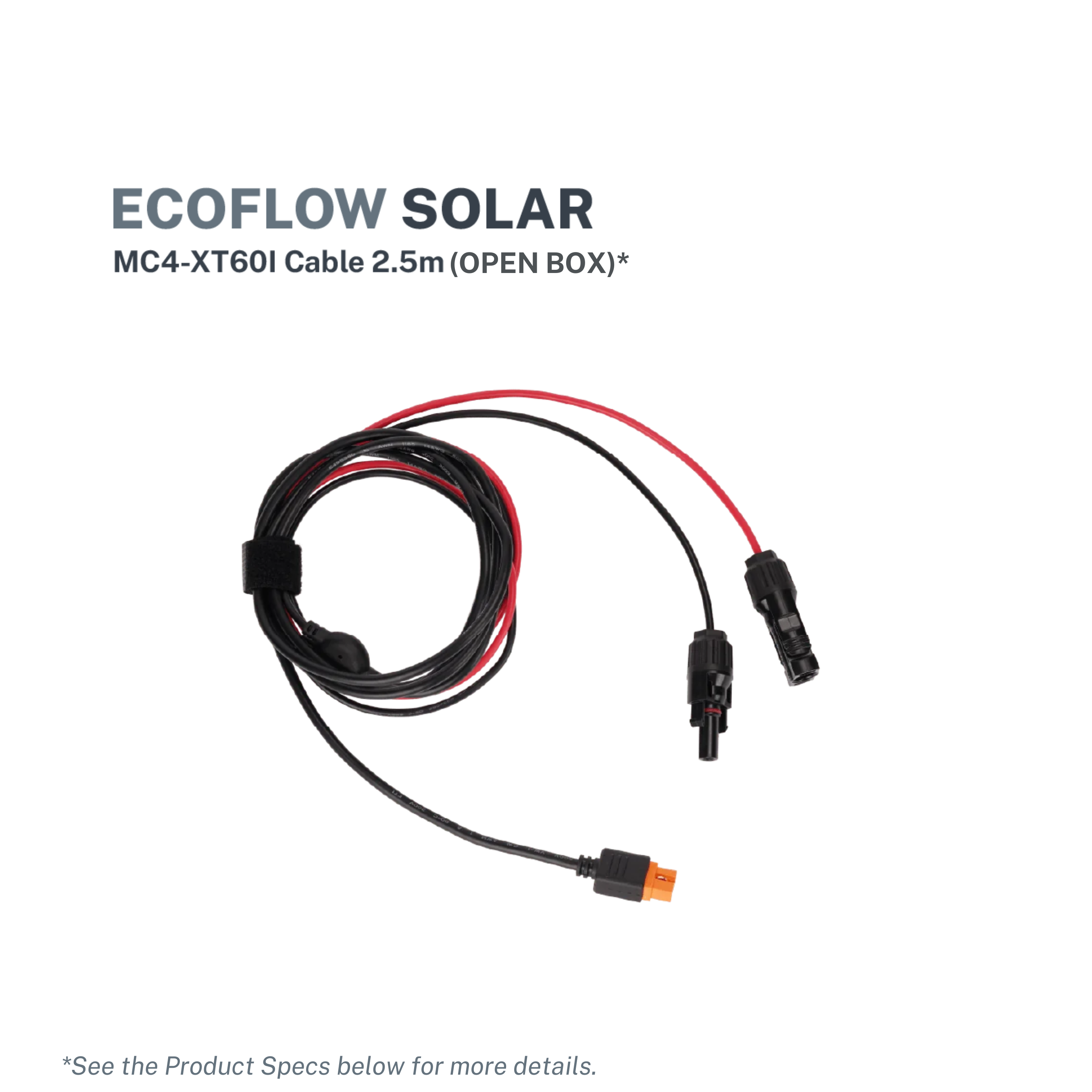 EcoFlow Solar MC4-XT60I Cable - 2.5m (Open Box)