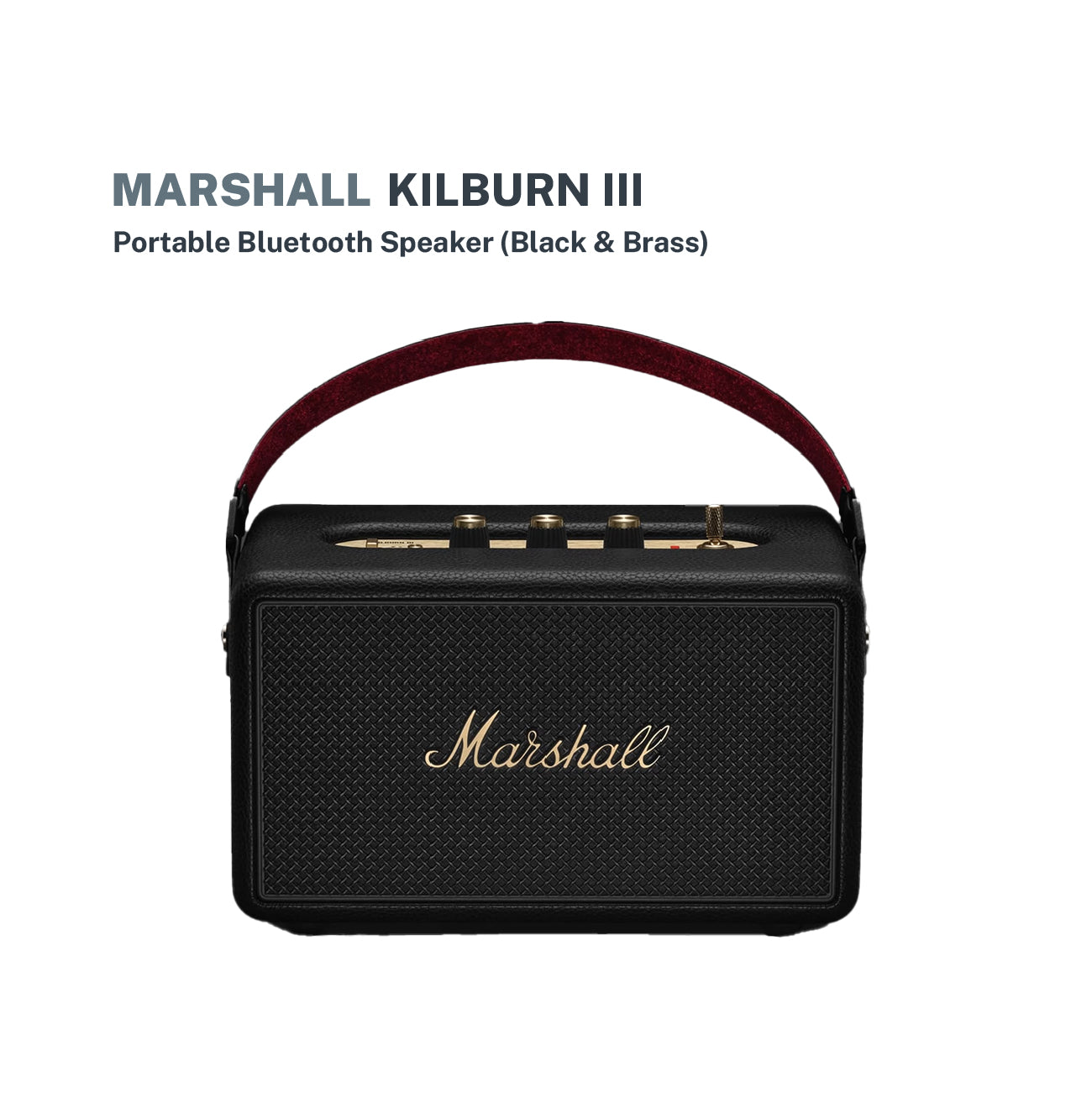 Marshall Kilburn III Portable Bluetooth Speaker (Black and Brass)