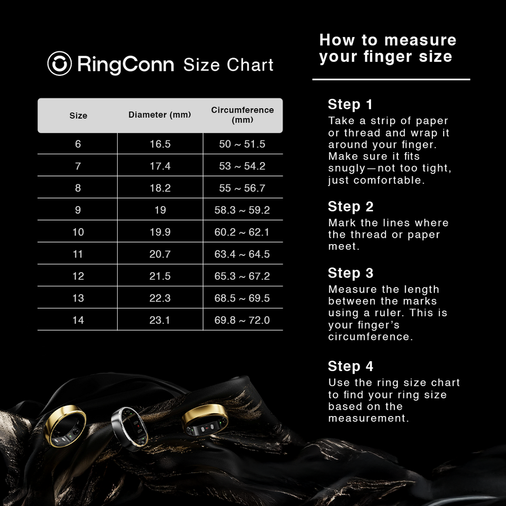 RingConn Smart Ring Gen 2 Matte Black