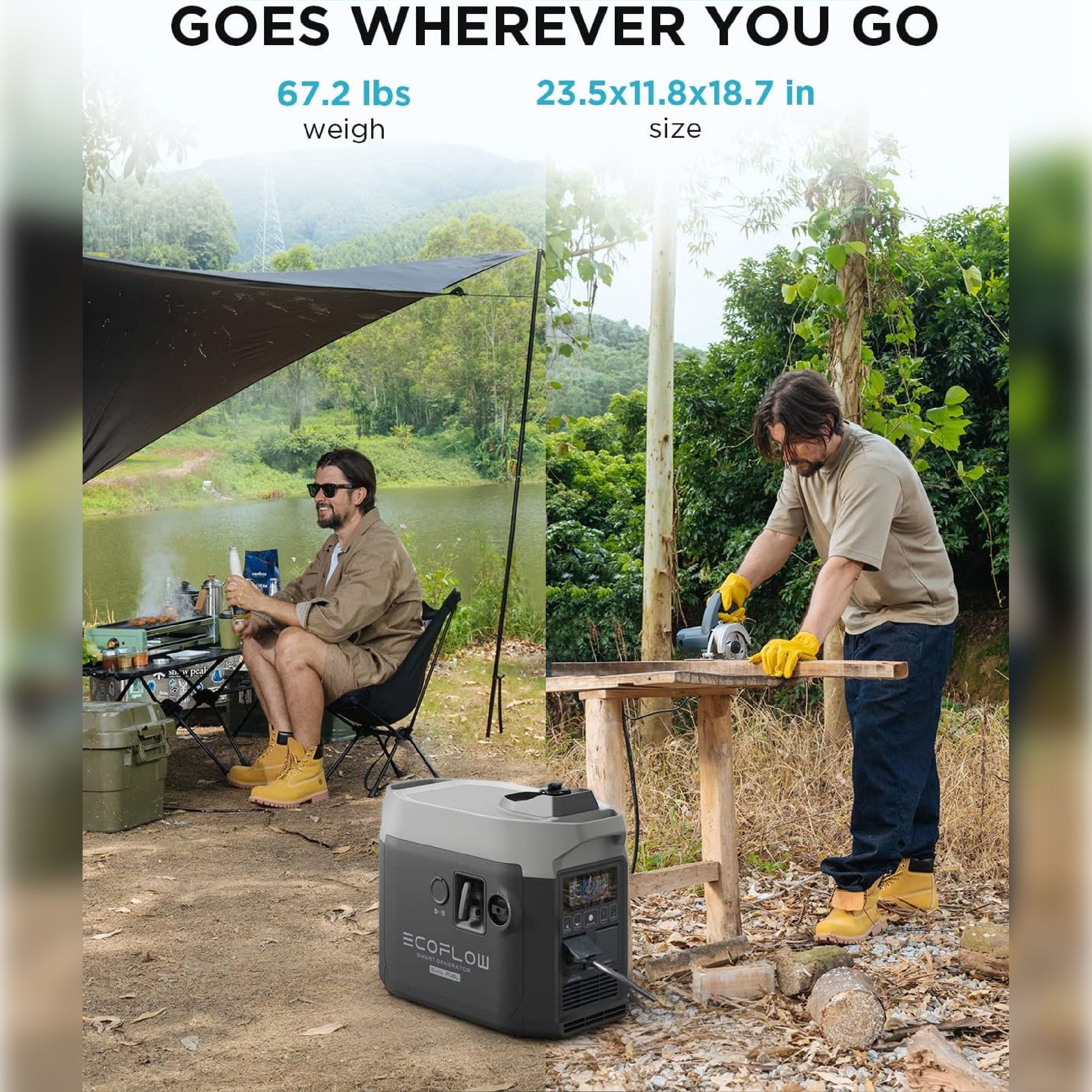 EcoFlow Smart Generator (Dual Fuels - Petrol & LPG) w/FREE TOKINA LPG Regulator & Hose