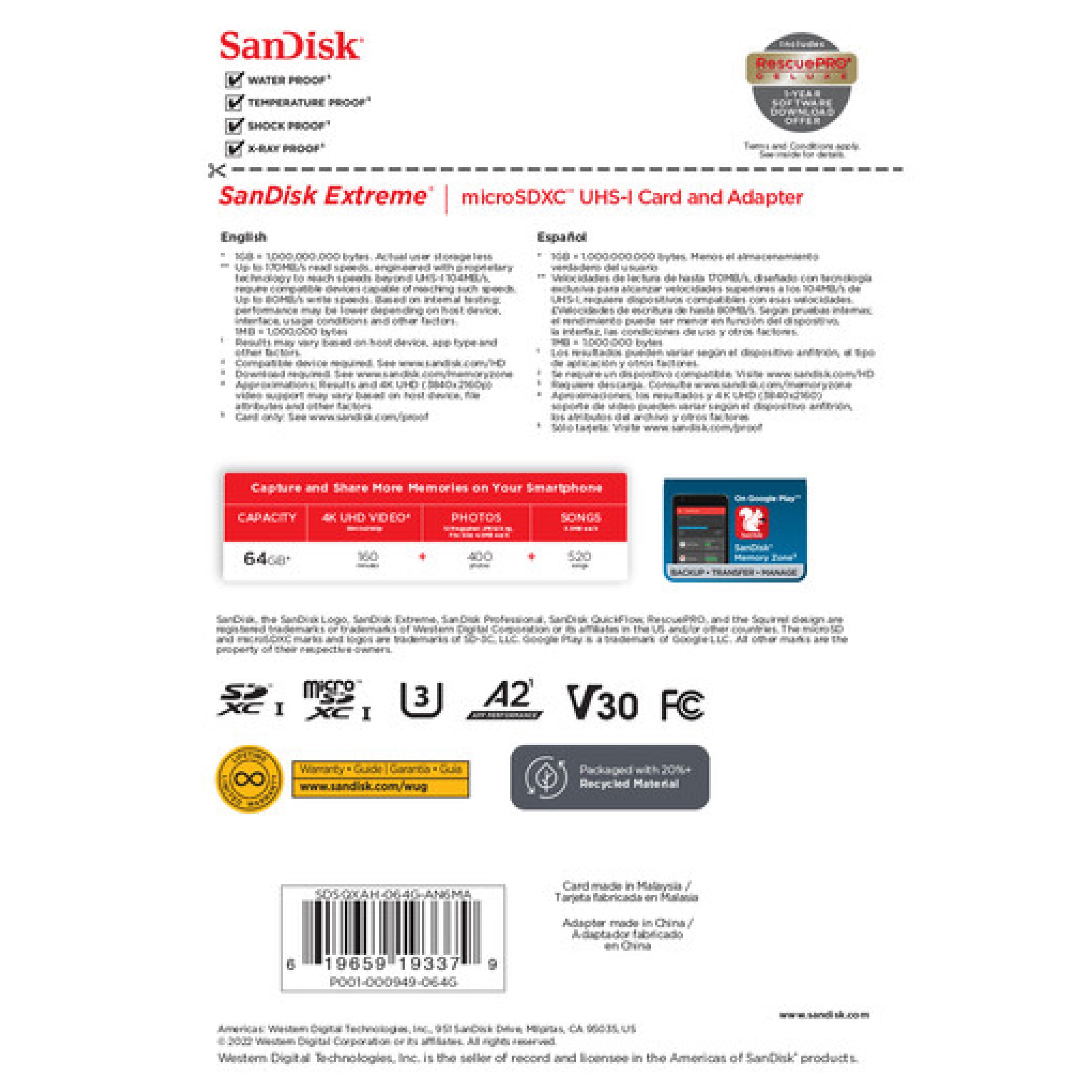 SanDisk 64GB Extreme microSDXC