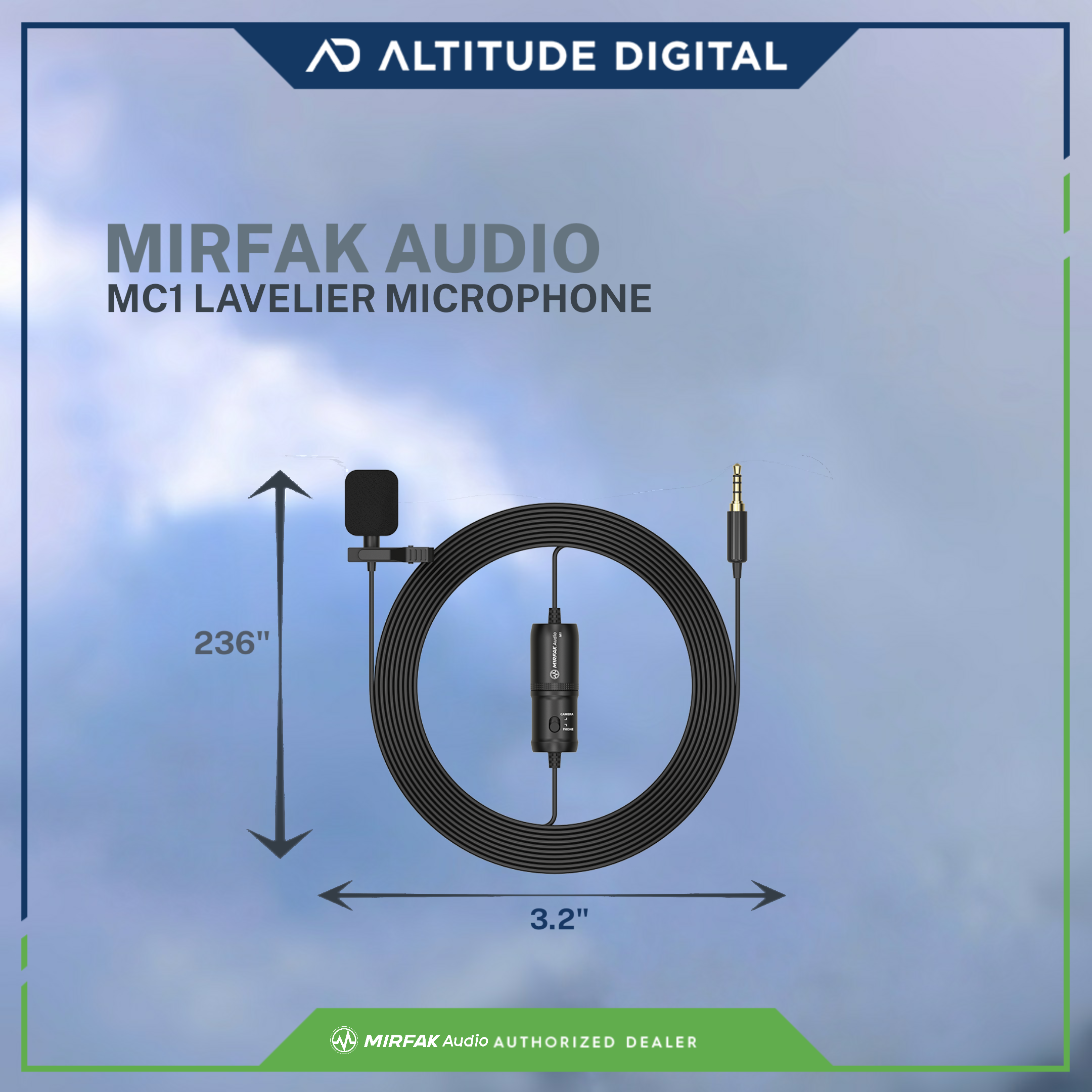 Mirfak MC1 Lavalier Microphone (Microphone for Smartphone and Camera)