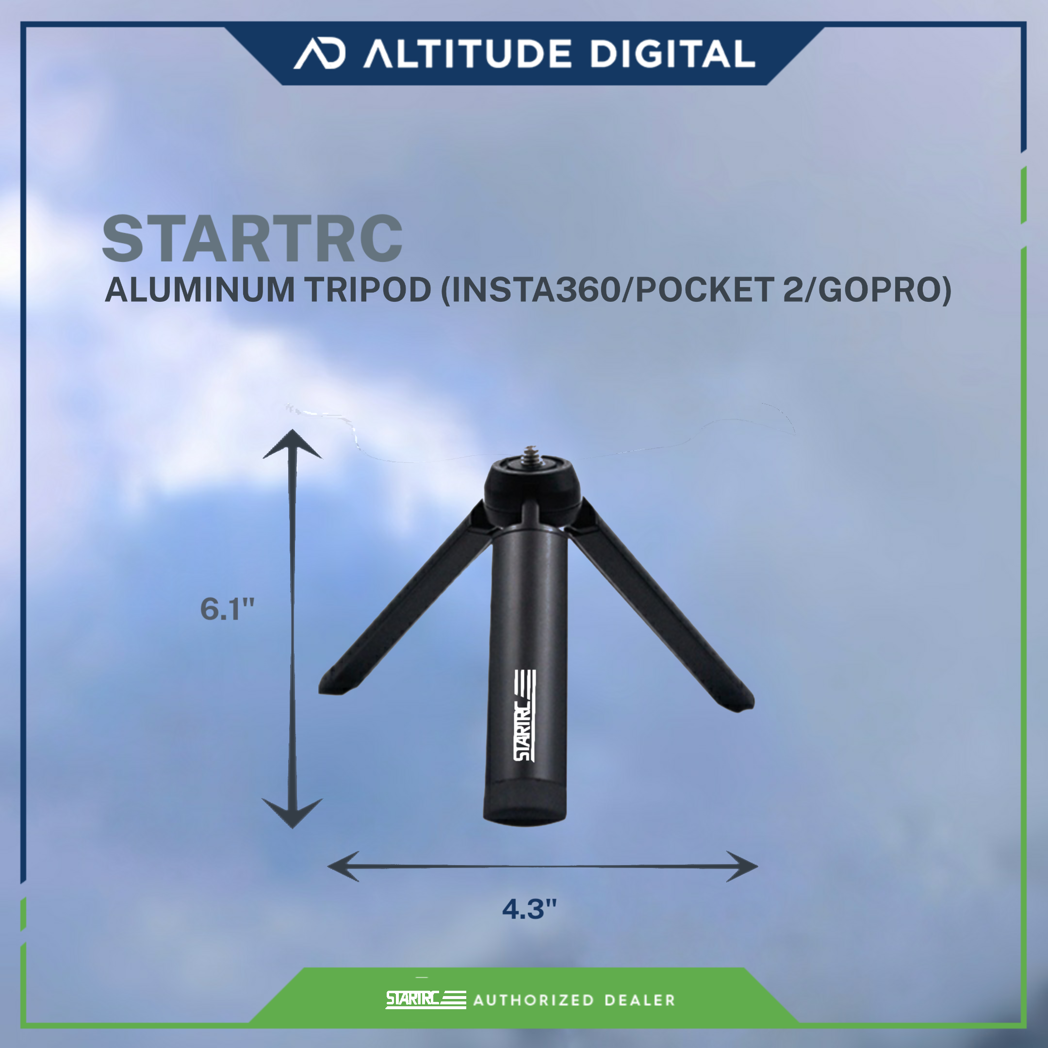 STARTRC Mini Tripod for Selfie Stick Monopod Stabilizer,Handheld Folding Cellphone Aluminum Tripod Mount Stand