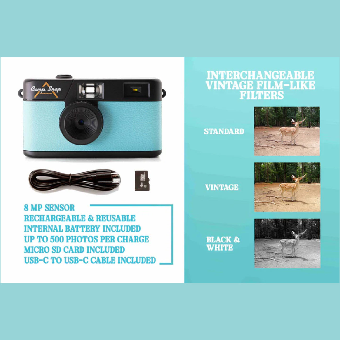 Camp Snap 103B Reusable Screen-Free Digital Camera